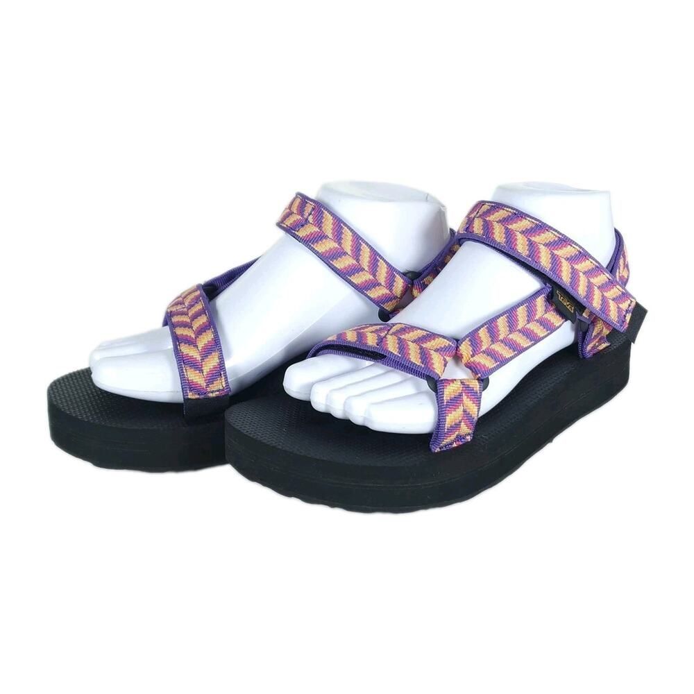 Teva Midform Universal Women's US7 Purple Geometric Strappy Sandals